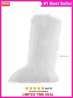 Faux Fur Tall Furry Knee-High Winter Boots Slip-On